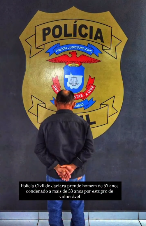 Condenado por estupro de vulner�vel � preso em Jaciara ap�s investiga��o da Pol�cia Civil
