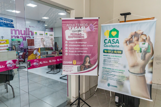 Feiro com mais de mil vagas, vacina e apoio a mulheres segue at sexta em Cuiab