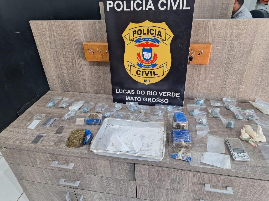 Pol�cia Civil prende traficante e fecha ponto de armazenamento de drogas em Lucas do Rio Verde