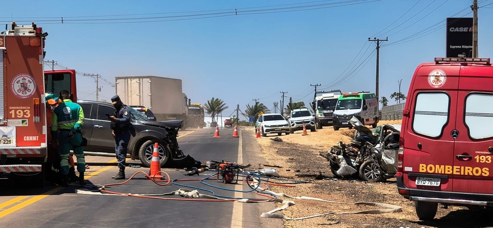 Coliso frontal na MT-208 deixa trs mortos e trs feridos em Alta Floresta