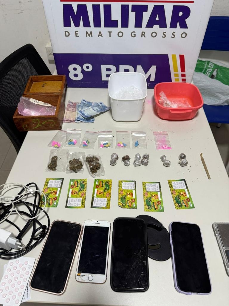 PM prende cinco faccionados e apreende drogas e raspadinhas ilegais em Alta Floresta