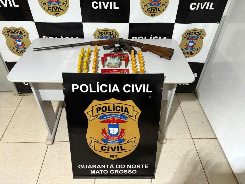 Pol�cia Civil apreende armas em carreta e prende caminhoneiro em Guarant� do Norte
