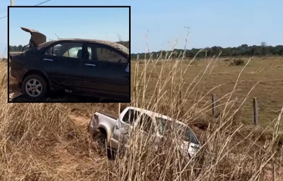 Carro invade pista contrria e provoca acidente na MT-170 