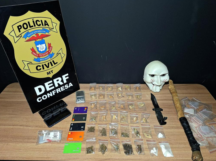 Pol�cia Civil prende integrantes de fac��o criminosa e fecha boca de fumo em Confresa