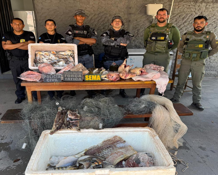 Pol�cias Civil e Militar prendem empres�rio e apreendem 77 kg de pescado ilegal