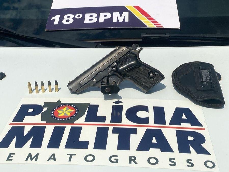 Pol�cia Militar prende suspeito por viol�ncia dom�stica e apreende pistola em Pontes e Lacerda