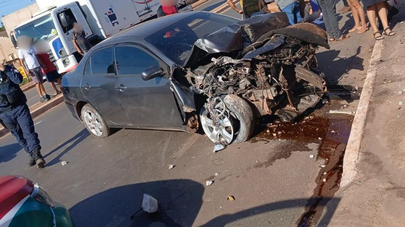 Motorista sofre convulso ao volante e provoca acidente em Vrzea Grande