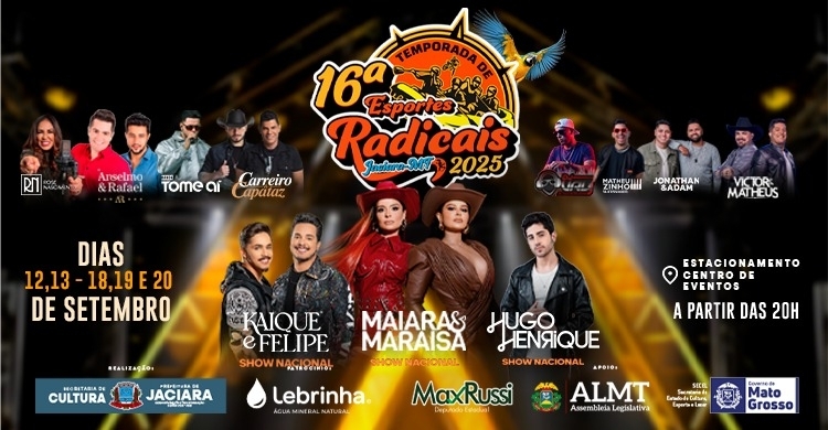 Esportes e grandes shows movimentam Jaciara na 16 Temporada de Esportes Radicais