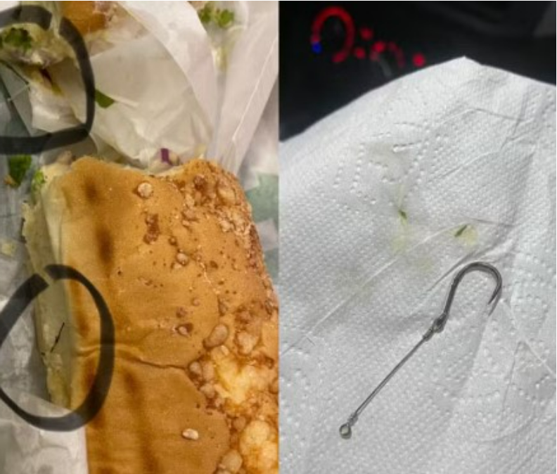 Cliente denuncia loja ap�s encontrar anzol e linha de pesca em lanche de fast food em MT