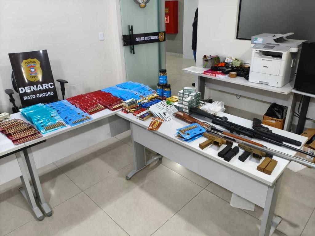 Polcia Civil prende homem com armas de fogo e mais de 5,5 mil munies em Cuiab