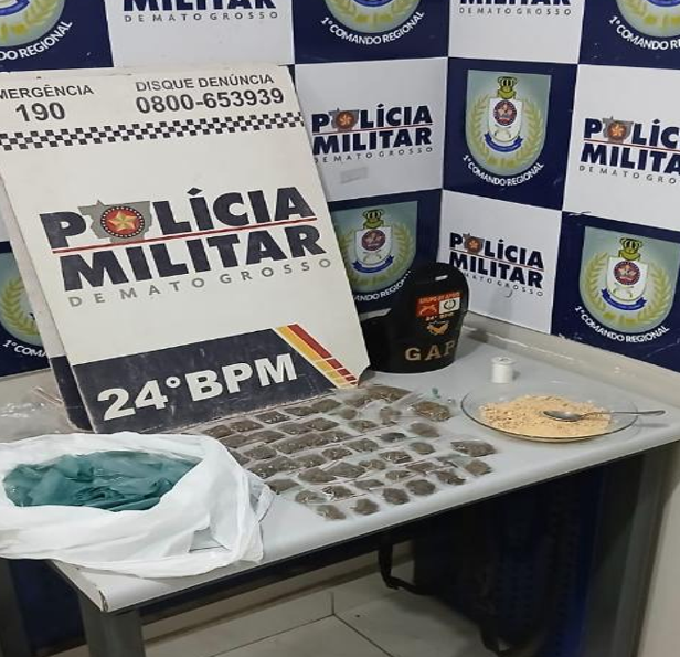 Homem � preso por tr�fico com 51 por��es de maconha e coca�na em Cuiab�