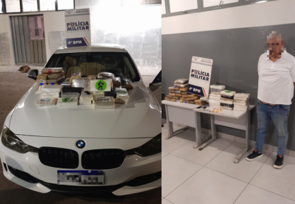 Homem � preso por transportar 45 tabletes de droga em BMW