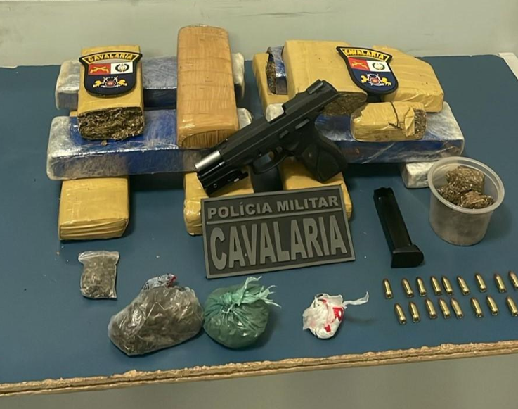 PM apreende arma furtada e oito tabletes de maconha em Sinop