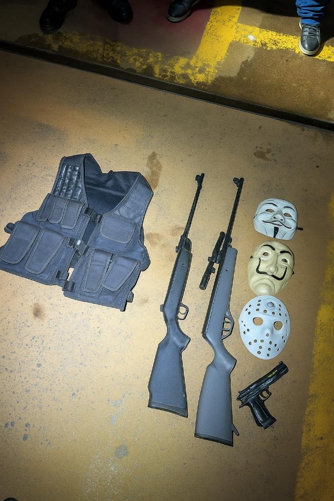 PM prende tr�s homens e apreende um adolescente por porte ilegal de arma de fogo