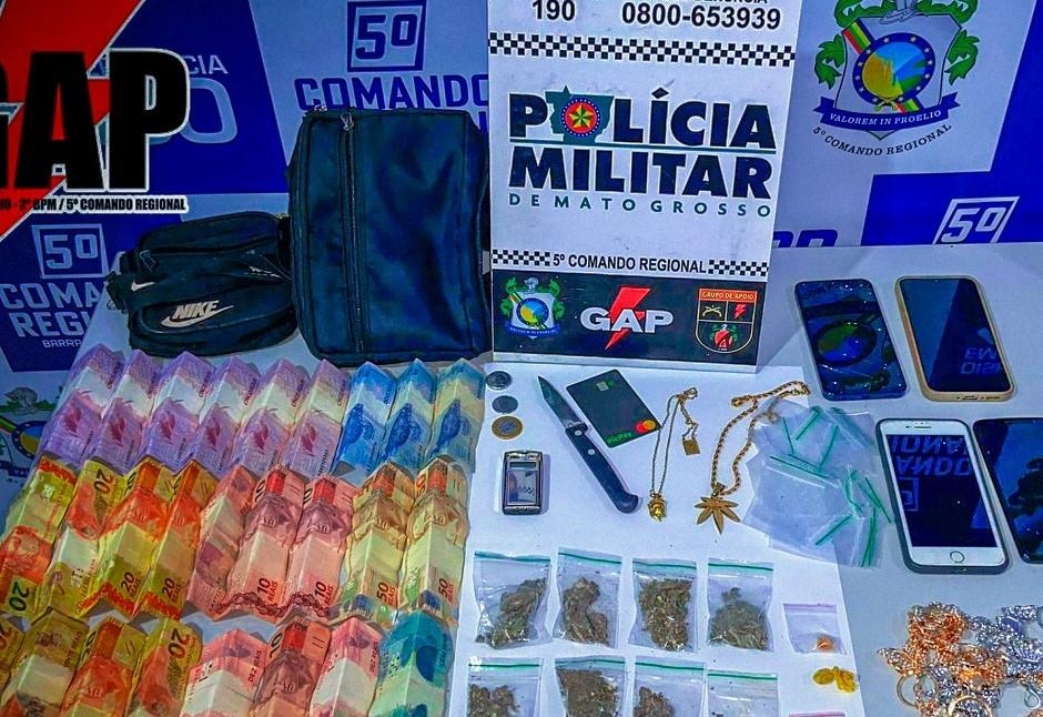 Tr�s faccionados s�o presos em flagrante suspeitos por tr�fico de drogas em Barra do Gar�as