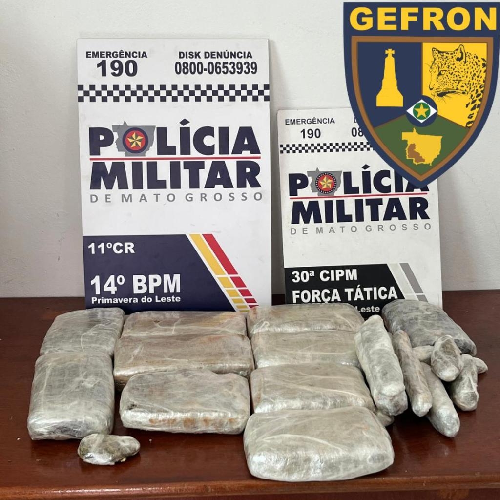 Pol�cia Militar prende homem com 8 quilos de maconha em Primavera do Leste