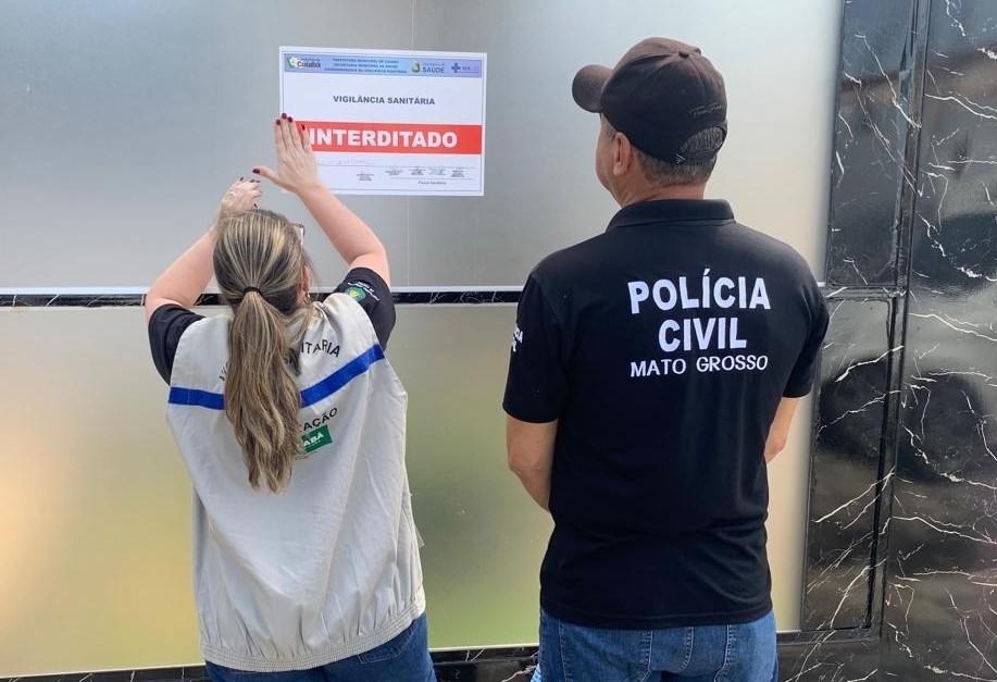 Polcia Civil e Vigilncia Sanitria interditam clnica de esttica em Cuiab pela terceira vez