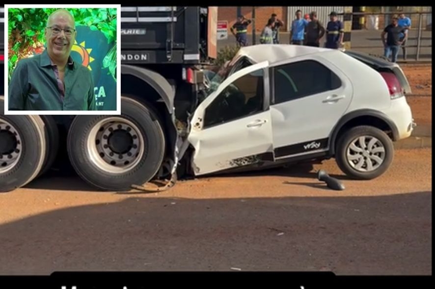 Motorista morre aps carro bater em carreta em Campo Novo do Parecis