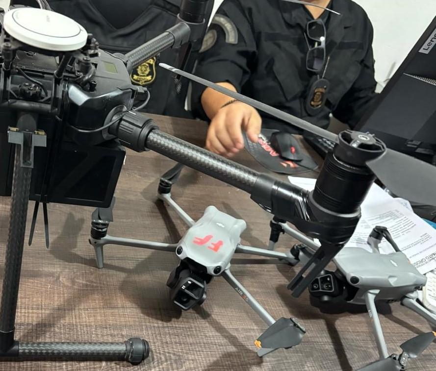Pol�cia Penal intercepta mais um drone com celulares que sobrevoava penitenci�ria de Rondon�polis
