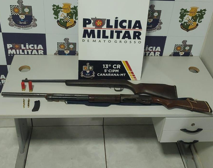 Homem � preso por atirar em cachorro e porte ilegal de arma de fogo em Canarana