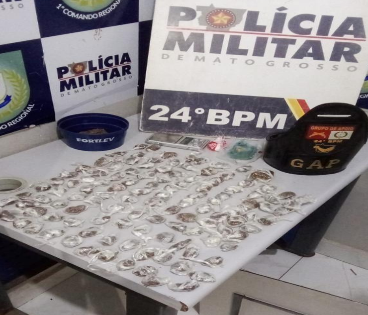 Pol�cia Militar prende homem por tr�fico de drogas em Cuiab�