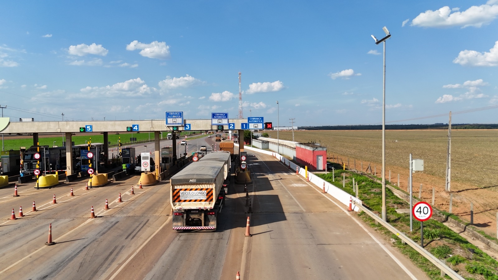 Concession�ria alerta sobre limites de velocidade nas pra�as de ped�gio da BR-163/MT para preven��o de colis�es traseiras