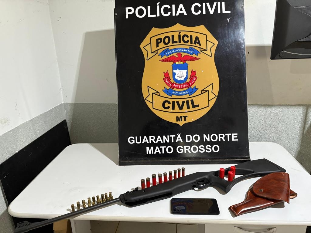 Pol�cia Civil cumpre busca e apreende de arma de fogo e muni��es em Guarant� do Norte