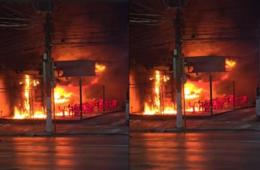 Curto-circuito em fritadeira causa inc�ndio e destr�i pastelaria