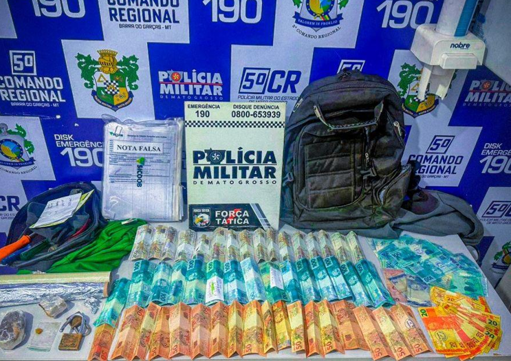 For�a T�tica prende faccionado com drogas e dinheiro furtado de ag�ncia banc�ria