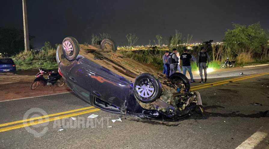 Coliso entre motos e carro deixa uma vtima fatal e dois feridos em Rondonpolis