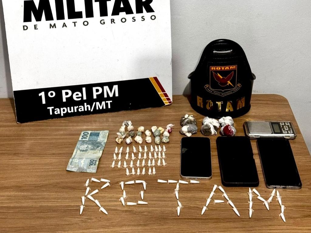 Rotam apreende tr�s adolescentes com mais de 100 por��es de drogas em Tapurah