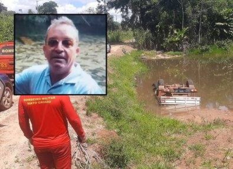 Policial aposentado � encontrado morto ap�s carro afundar em lagoa em Sinop
