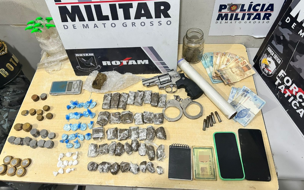 Rotam prende homem por tr�fico de drogas e apreende por��es de entorpecentes em Cuiab�