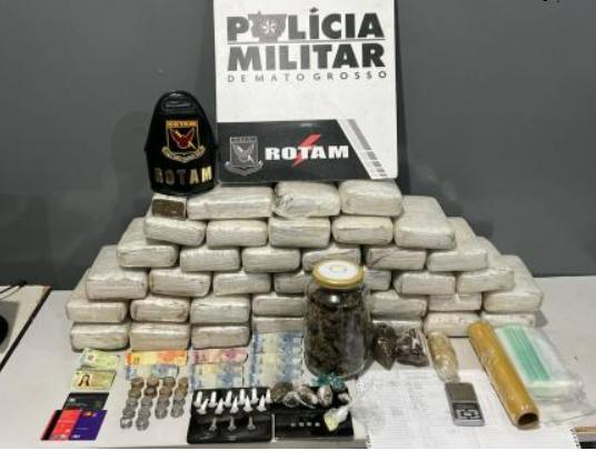 Rotam prende trio com 38 tabletes de maconha em V�rzea Grande