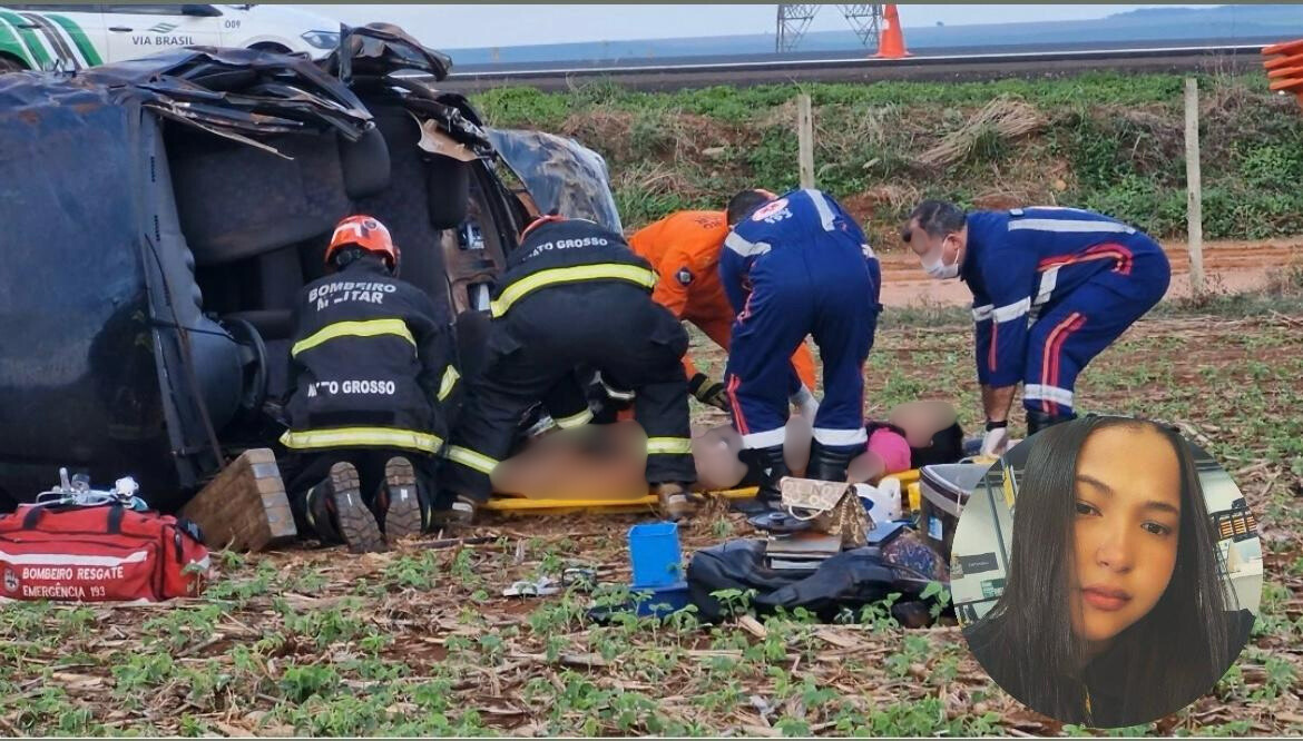 Jovem de 23 anos morre e duas pessoas ficam feridas em capotamento na MT-358
