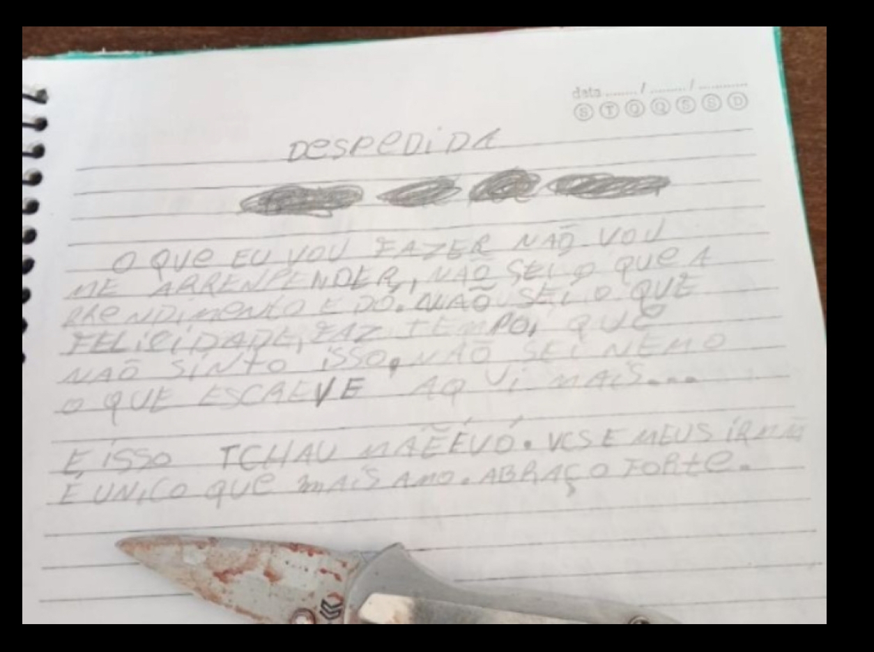 �Faz tempo que n�o sinto felicidade�: Jovem ataca colegas em escola e deixa carta de despedida.