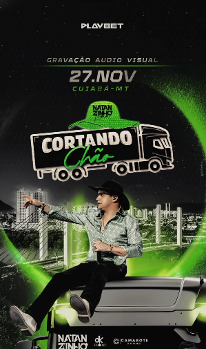 Natanzinho Lima far� show gratuito e grava��o de DVD na estreia da arena do Parque Novo Mato Grosso