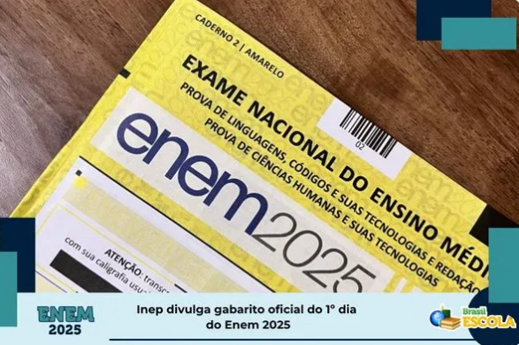 Inep divulga gabarito oficial do primeiro dia do Enem 2025