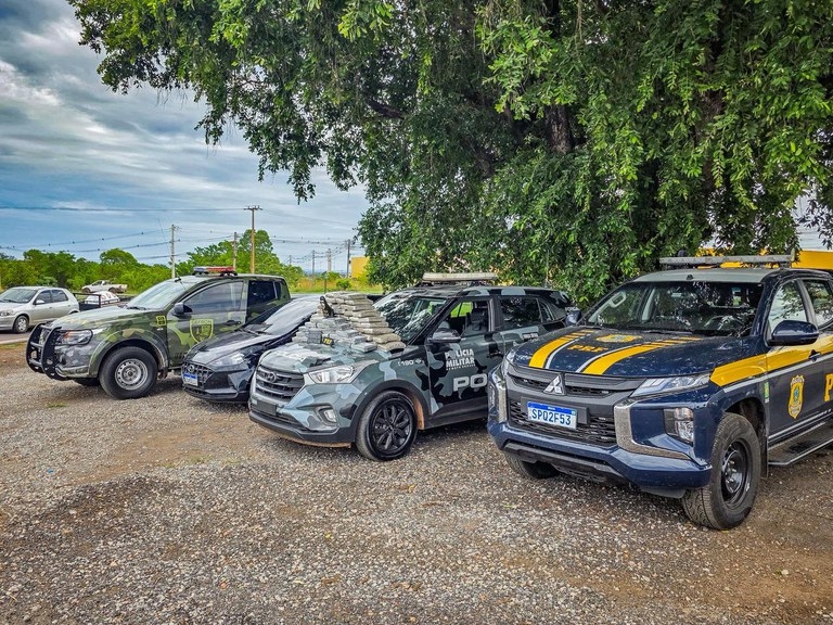 PRF, For�a T�tica e Gefron apreendem quase 80 kg de drogas em a��o conjunta na BR-070