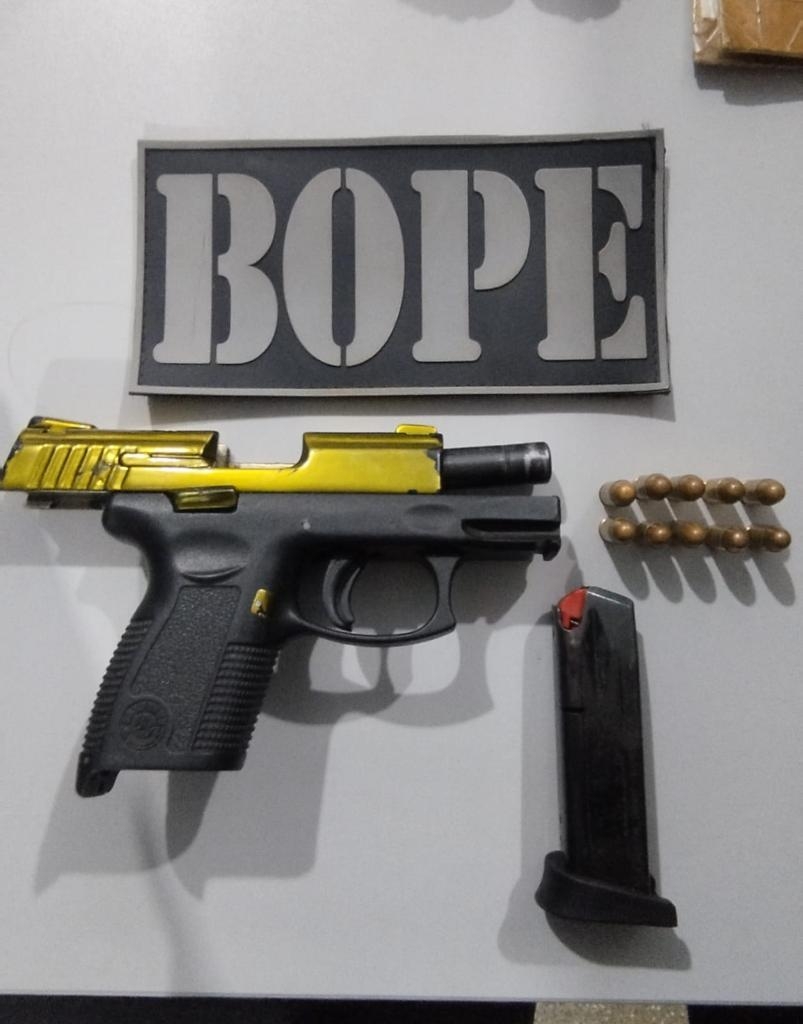 Bope apreende pistola e muni��es de faccionado durante abordagem em C�ceres