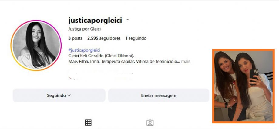 Filha de Gleici cria perfil e lidera luta por justi�a ap�s acusado ser declarado inimput�vel