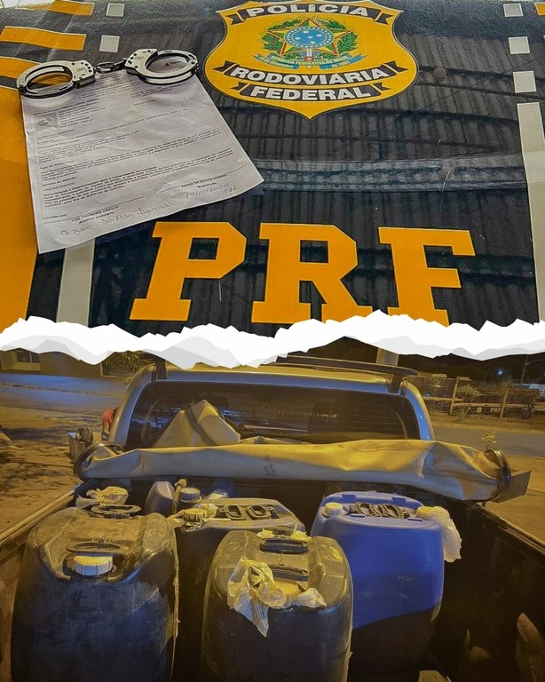 PRF apreende merc�rio e 250 litros de diesel e det�m dois homens na BR-174B