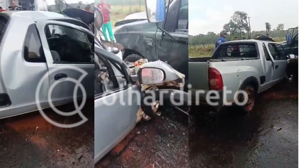 Colis�o frontal em rodovia de Pocon� deixa dois mortos na MT-060 (v�deo)