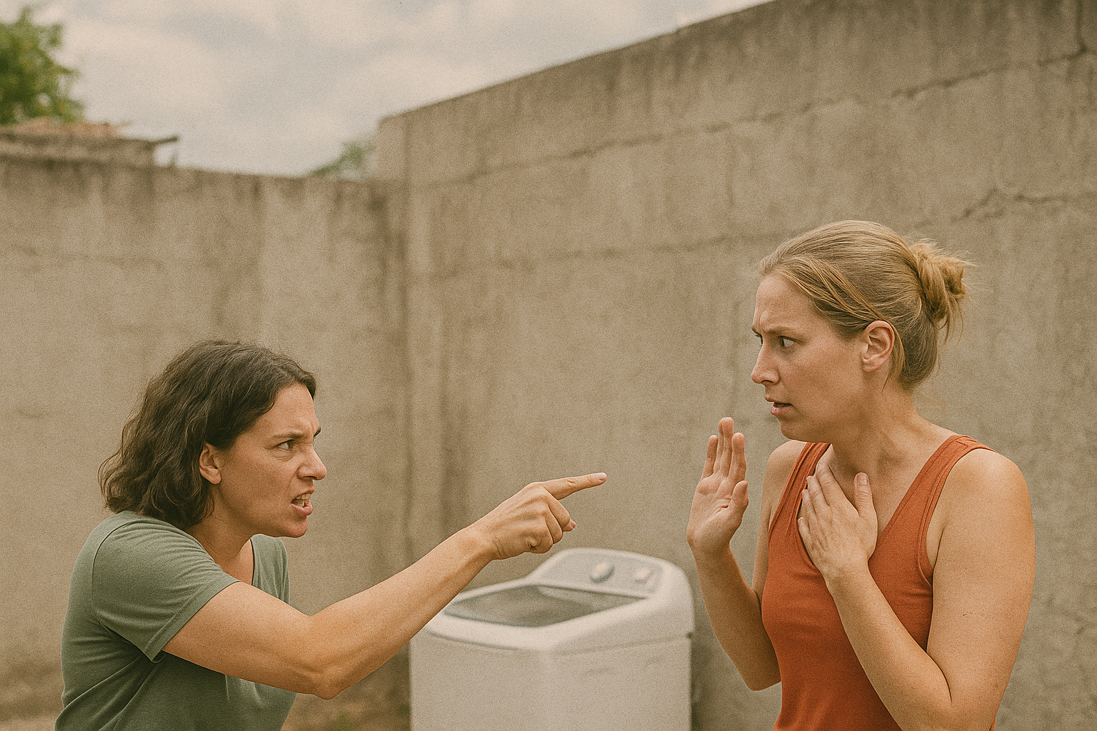 Briga por tanquinho vira caso de pol�cia e vizinhas trocam acusa��es em S�o Pedro da Cipa