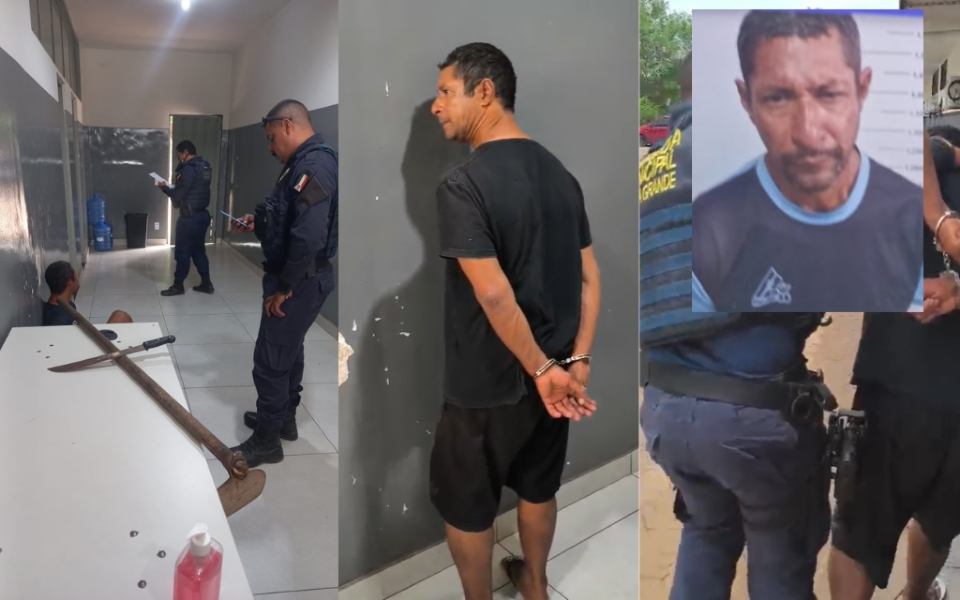 Homem armado com fac�o e enxada � preso ap�s amea�ar passageiros em terminal de V�rzea Grande