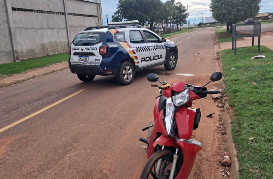 Fuga de moto termina em colis�o com viatura e pris�o em Rondon�polis