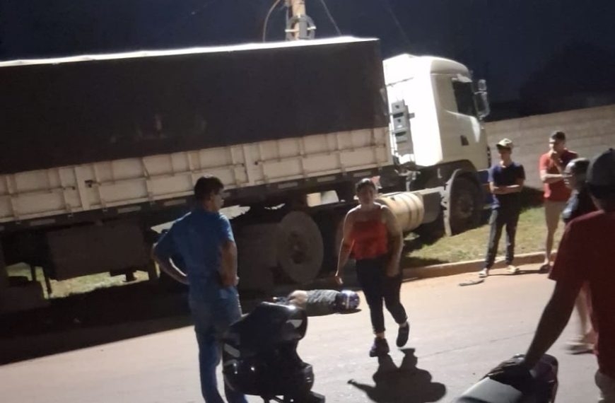 Motociclista perde a vida ap�s impacto violento com caminh�o em Rondon�polis(V�deo)