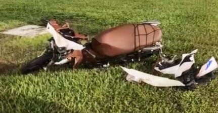 Motociclista fica ferido ap�s colis�o com carro em rotat�ria de Sinop