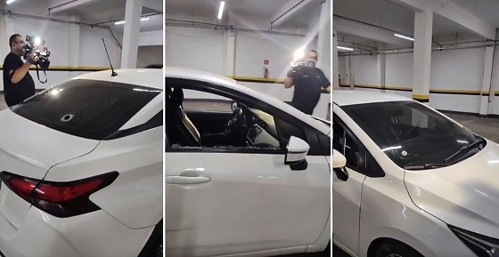 Briga ap�s colis�o termina com motorista baleado no Centro de Cuiab�(V�deo)