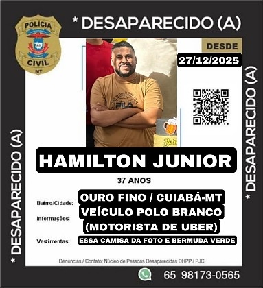 Motorista por aplicativo � dado como desaparecido ap�s noite de trabalho em Cuiab�